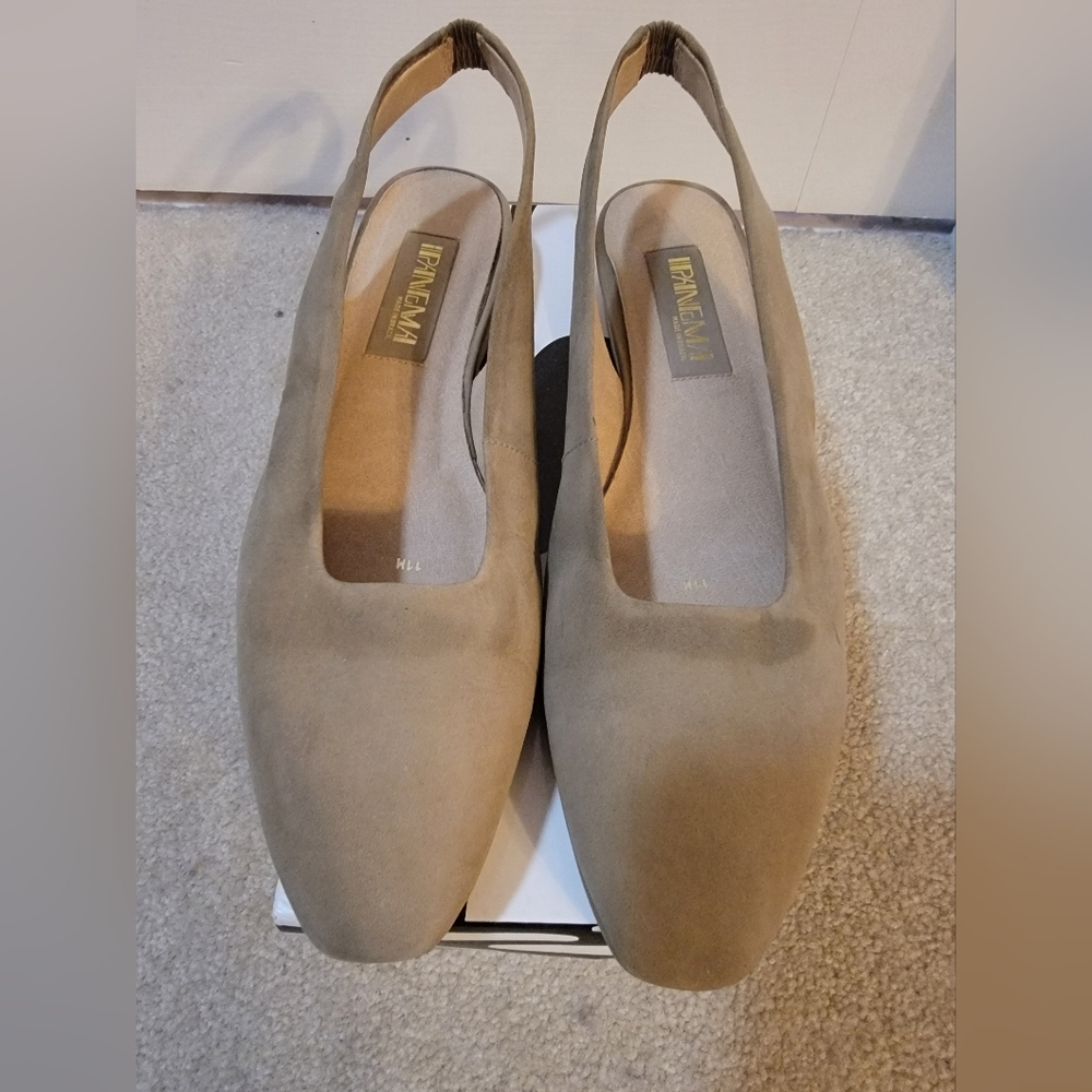 Ipanema Taupe Suede Slingback Mules Size 11M